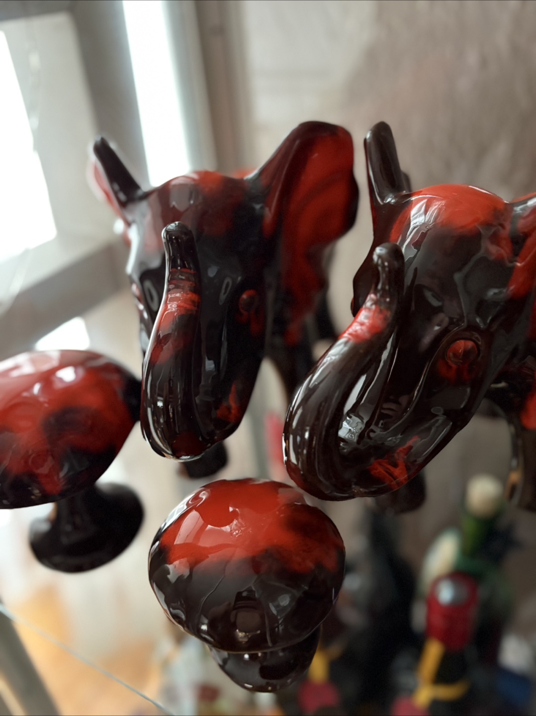 Vintage Ceramic Elephant & Mushroom Set - photo 3