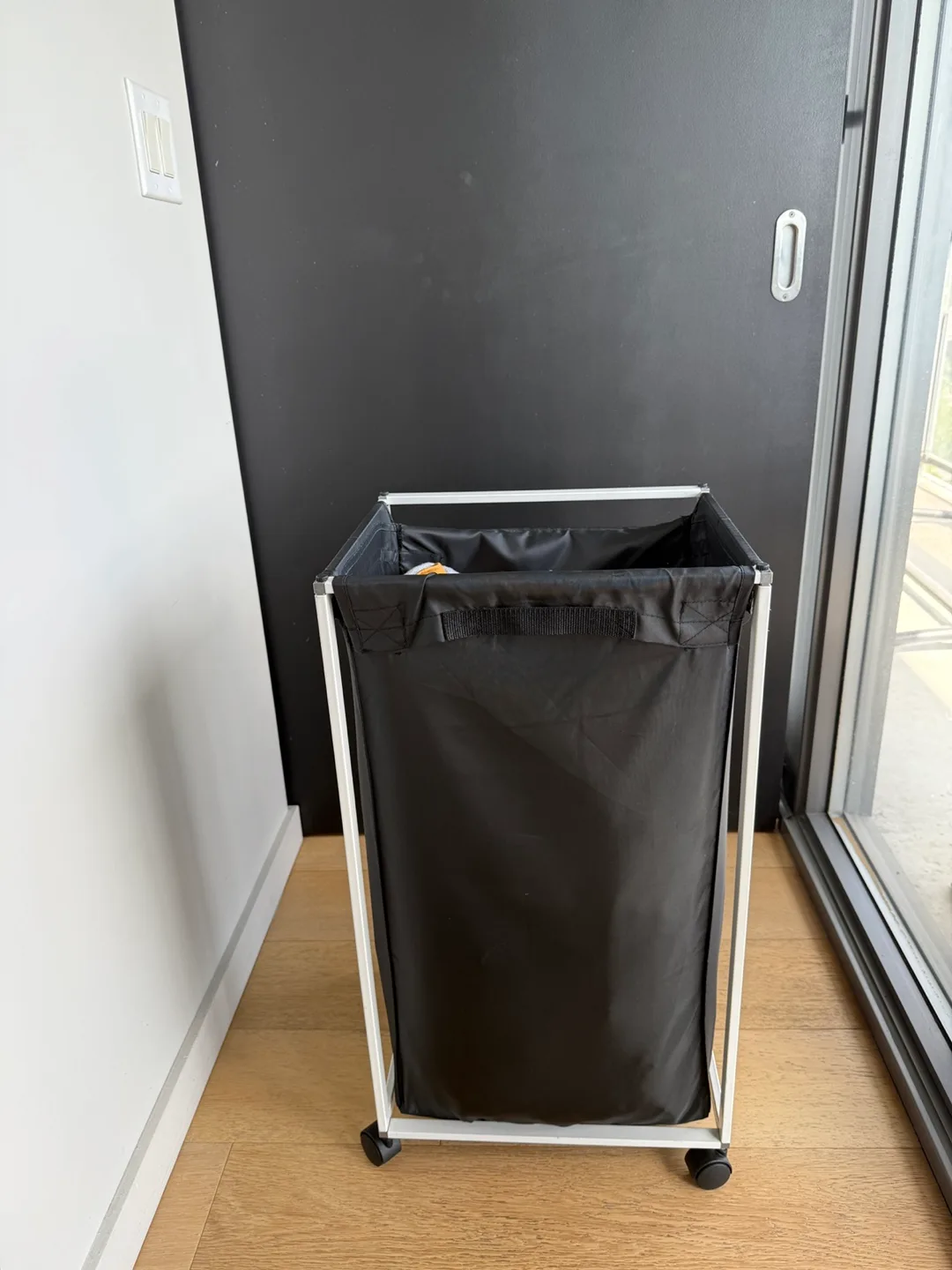 IKEA Antonius Rolling Laundry Hamper - Black image indicator(2)