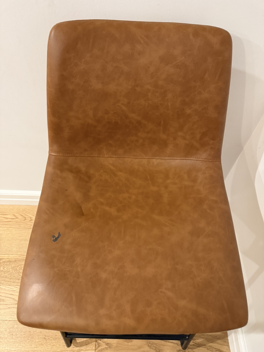 Set of 4 Faux Leather Bar Stools - Brown - photo 4