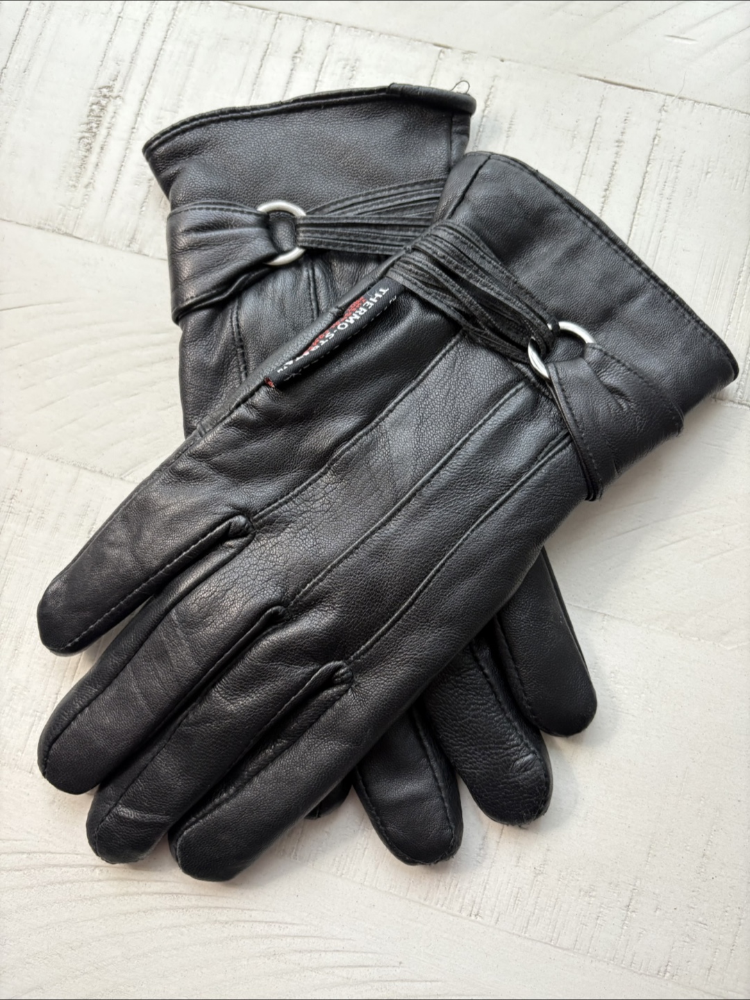 Thermo-Strata Black Leather Gloves - photo 2
