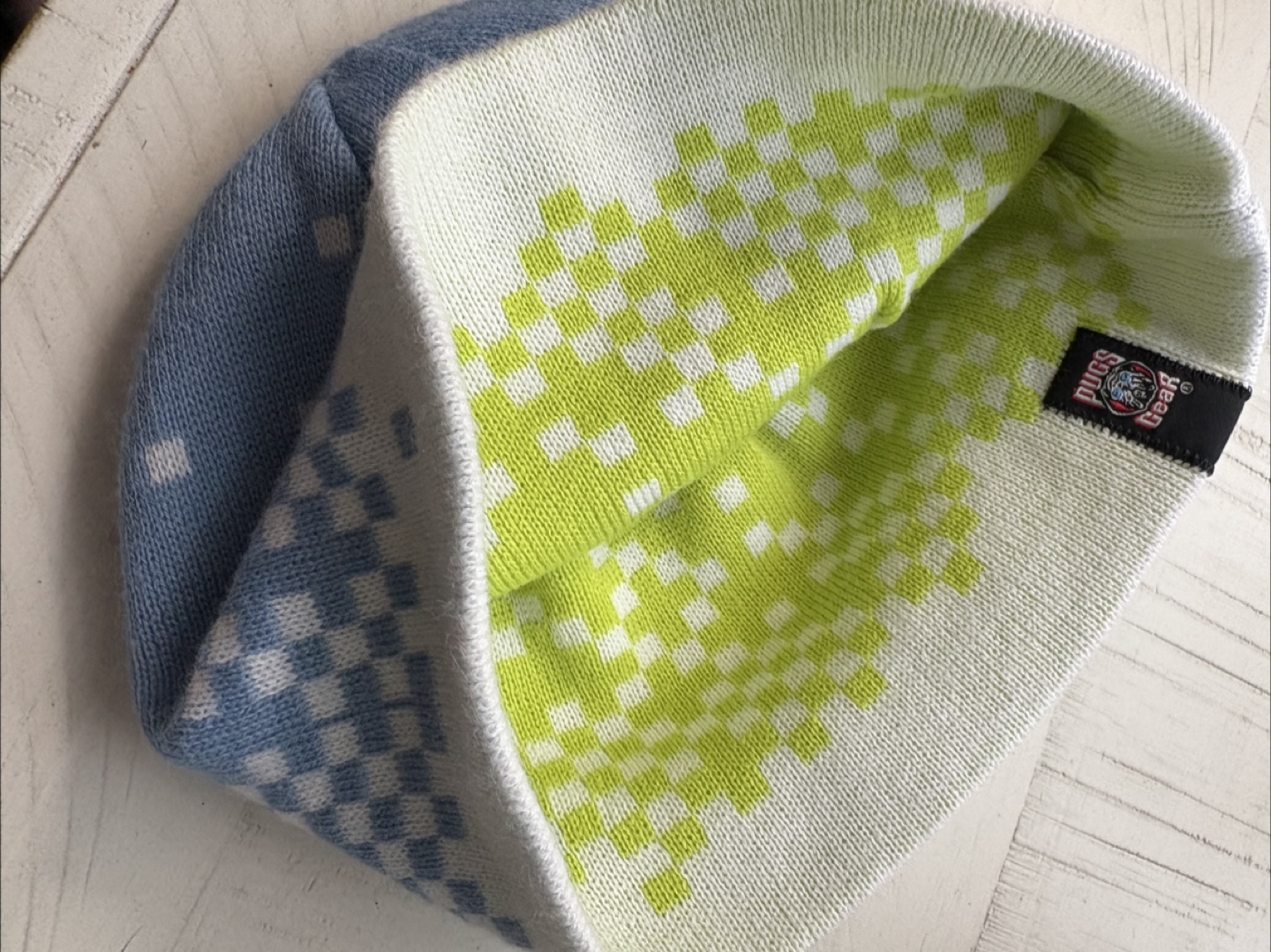 Pugs Gear Beanie - Blue & White Pattern - photo 4