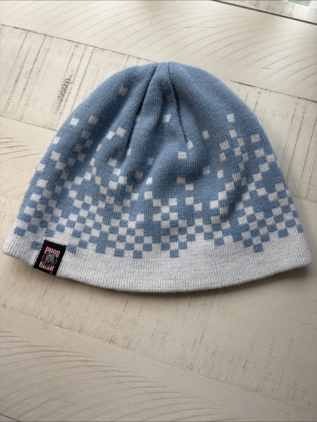 Pugs Gear Beanie - Blue & White Pattern