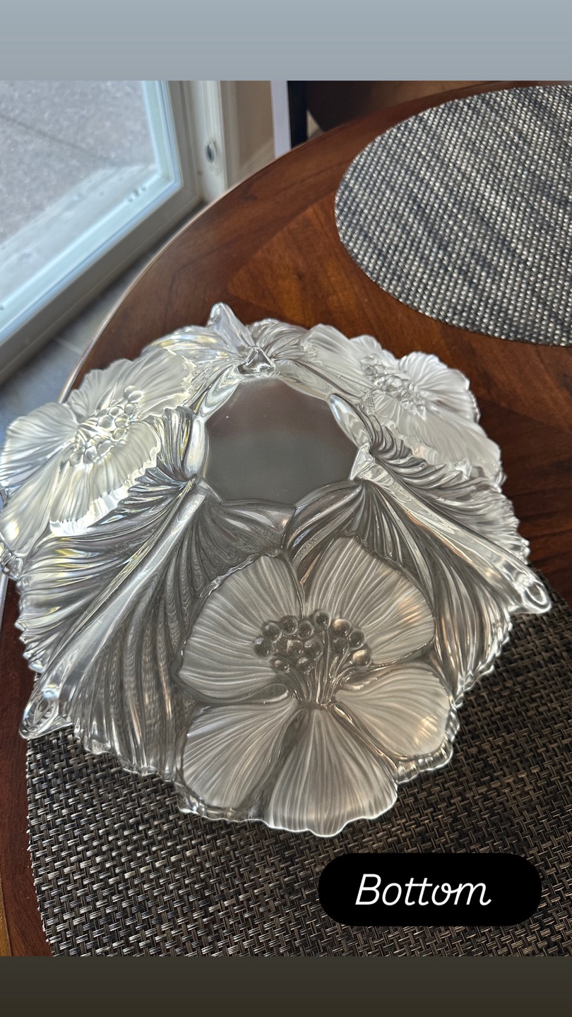 Floral Glass Serving Bowl - photo 2