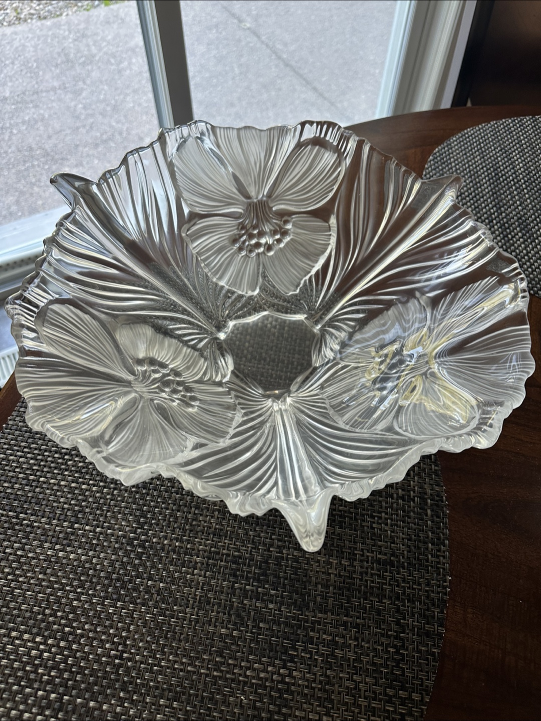Floral Glass Serving Bowl