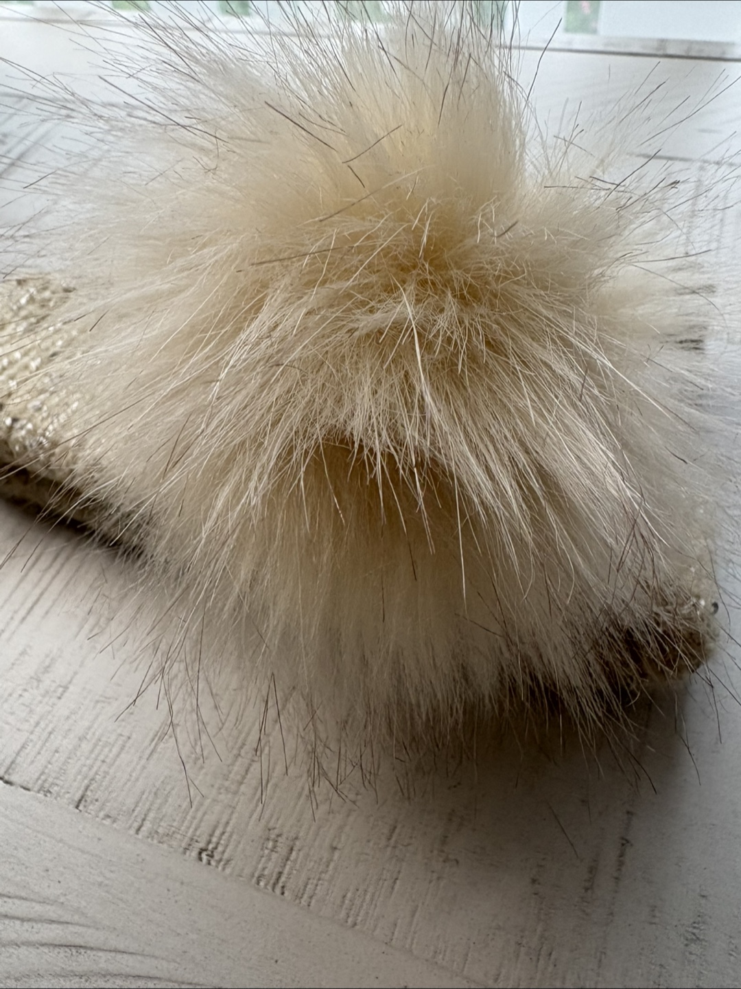 Beige Knit Beanie with Pom Pom - photo 2