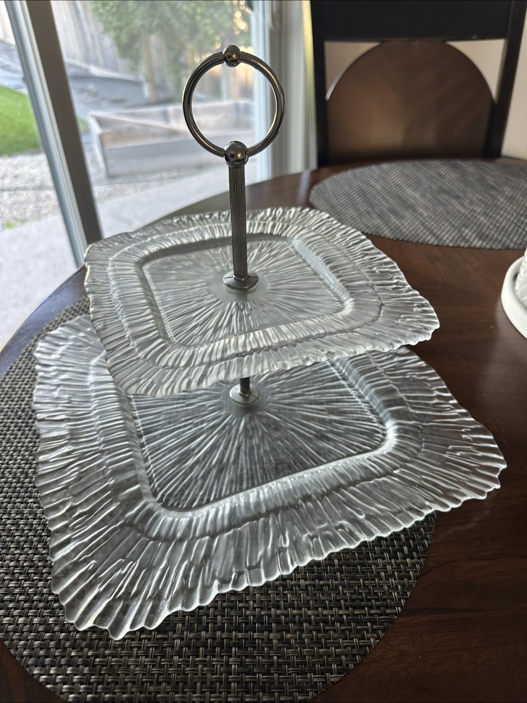 Two-Tiered Glass Dessert Stand