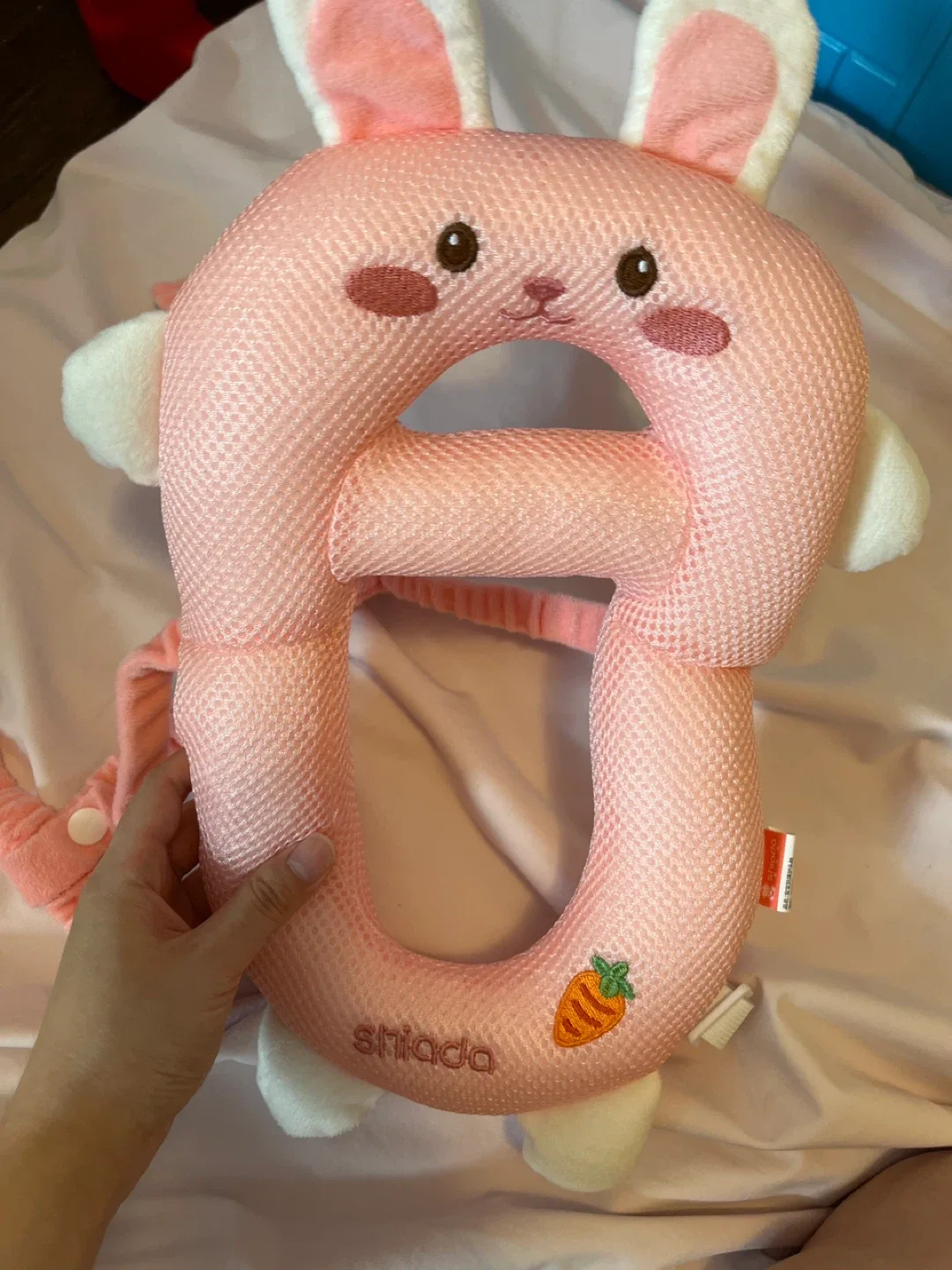 Shiada Pink Bunny Baby Head Support thumbnail