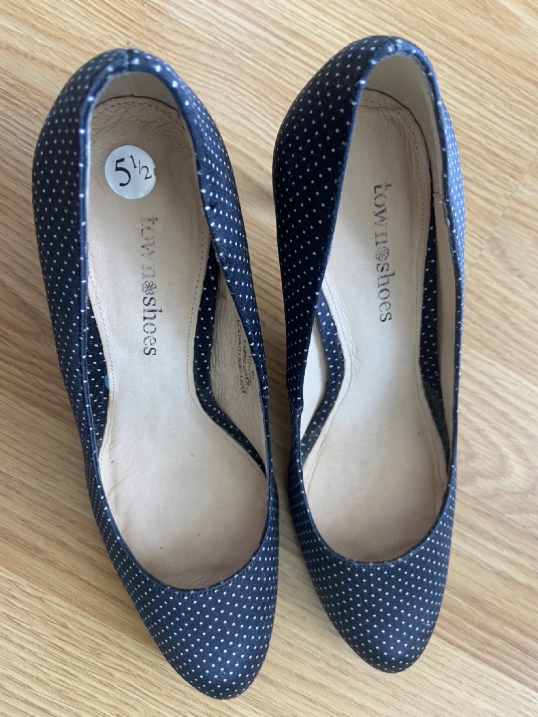 Town Shoes Polka Dot Heels - Size 5.5