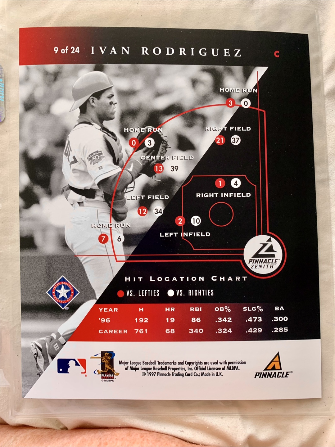 5 Zenith Pinnacle Baseball (8x10) Picture Cards - photo 2