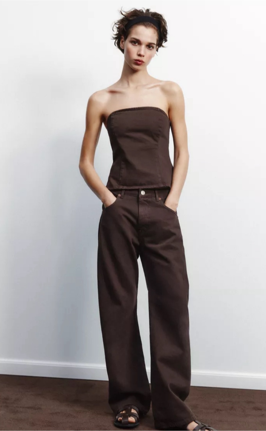 Zara Brown Wide Leg Jeans - Size 6 - photo 2