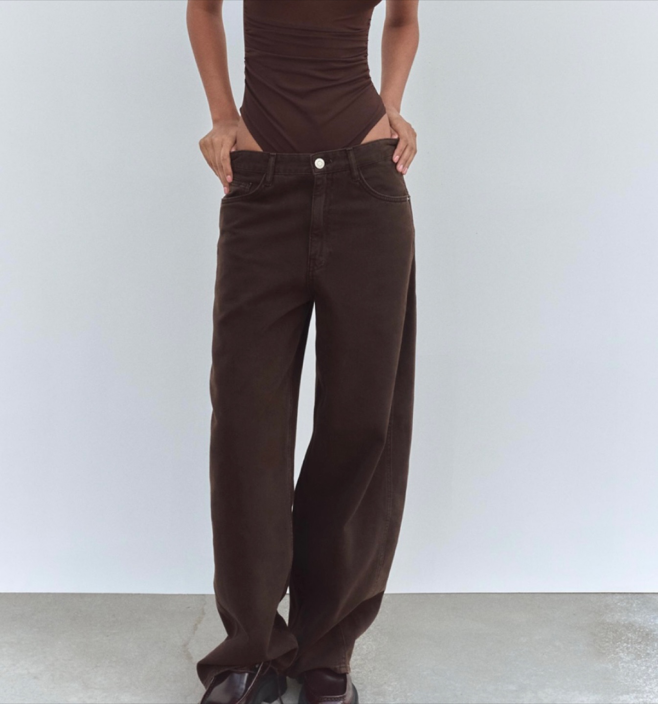 Zara Brown Wide Leg Jeans - Size 6