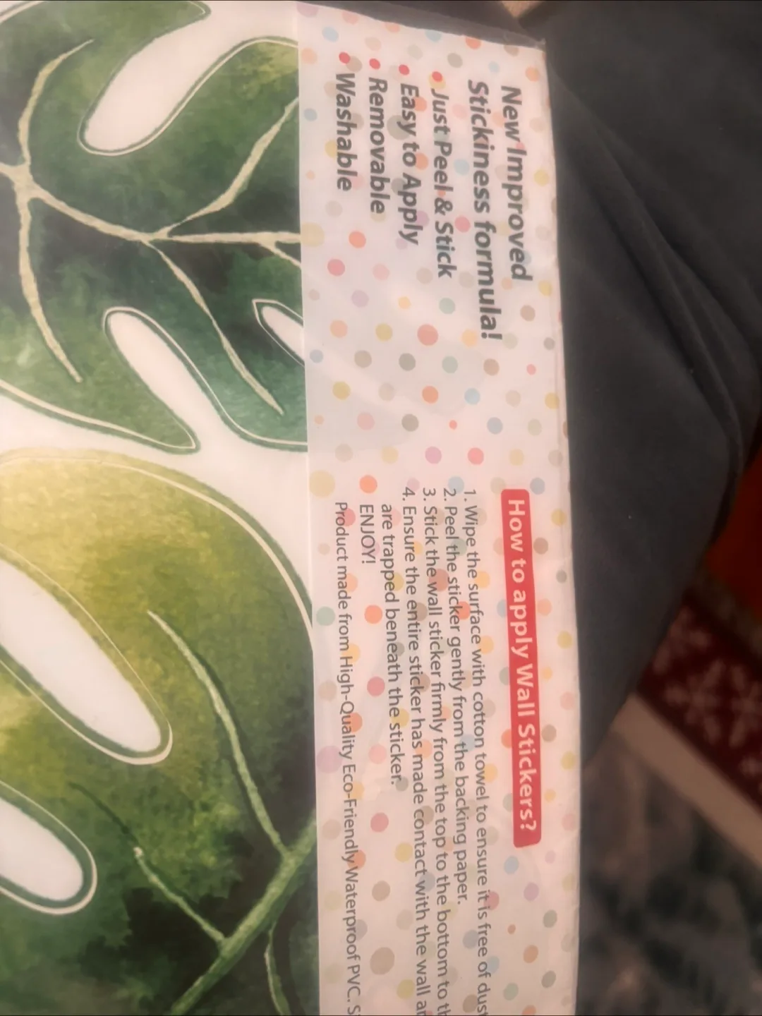 New Palm Leaves Wall Decals (Leaves Watercolor w/Flowers) image indicator(3)