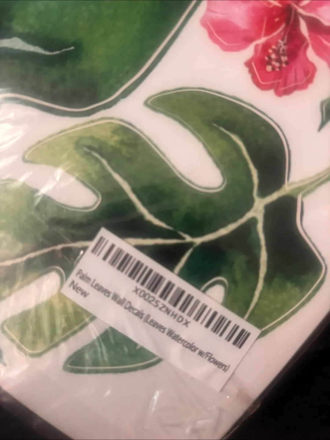 New Palm Leaves Wall Decals (Leaves Watercolor w/Flowers) image indicator(4)