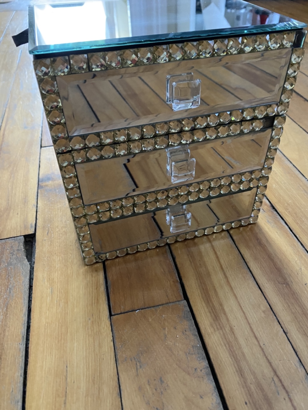 Mirrored Jewellery Box with 3 Drawers
