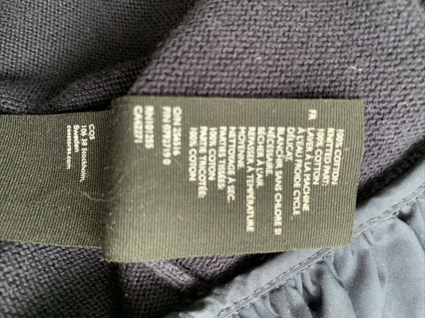 COS Navy Blue Knit Dress - Size L image indicator(3)