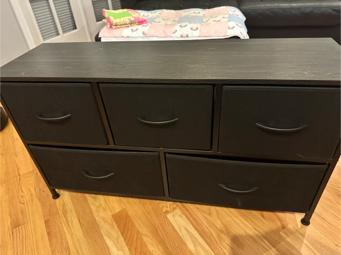 Black Storage Dresser with Fabric Drawers - photo 4