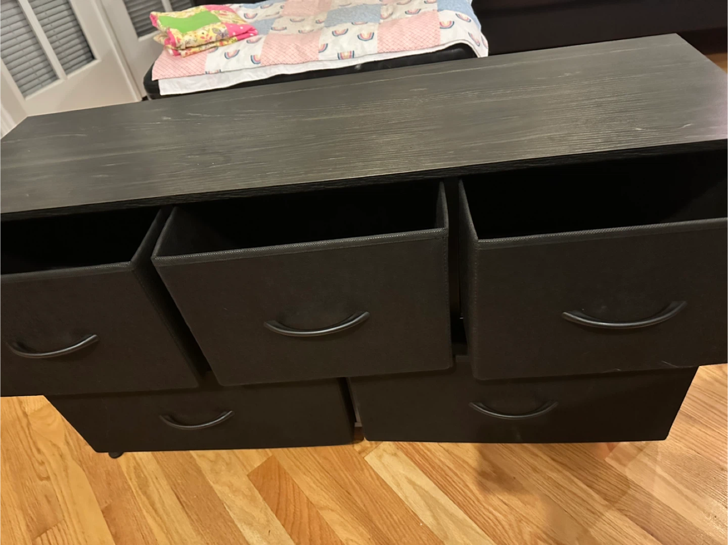 Black Storage Dresser with Fabric Drawers - photo 3