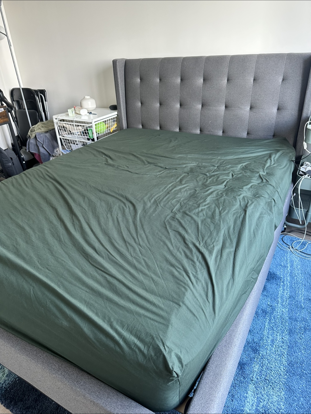 Upholstered Platform Bed Frame - Queen Size