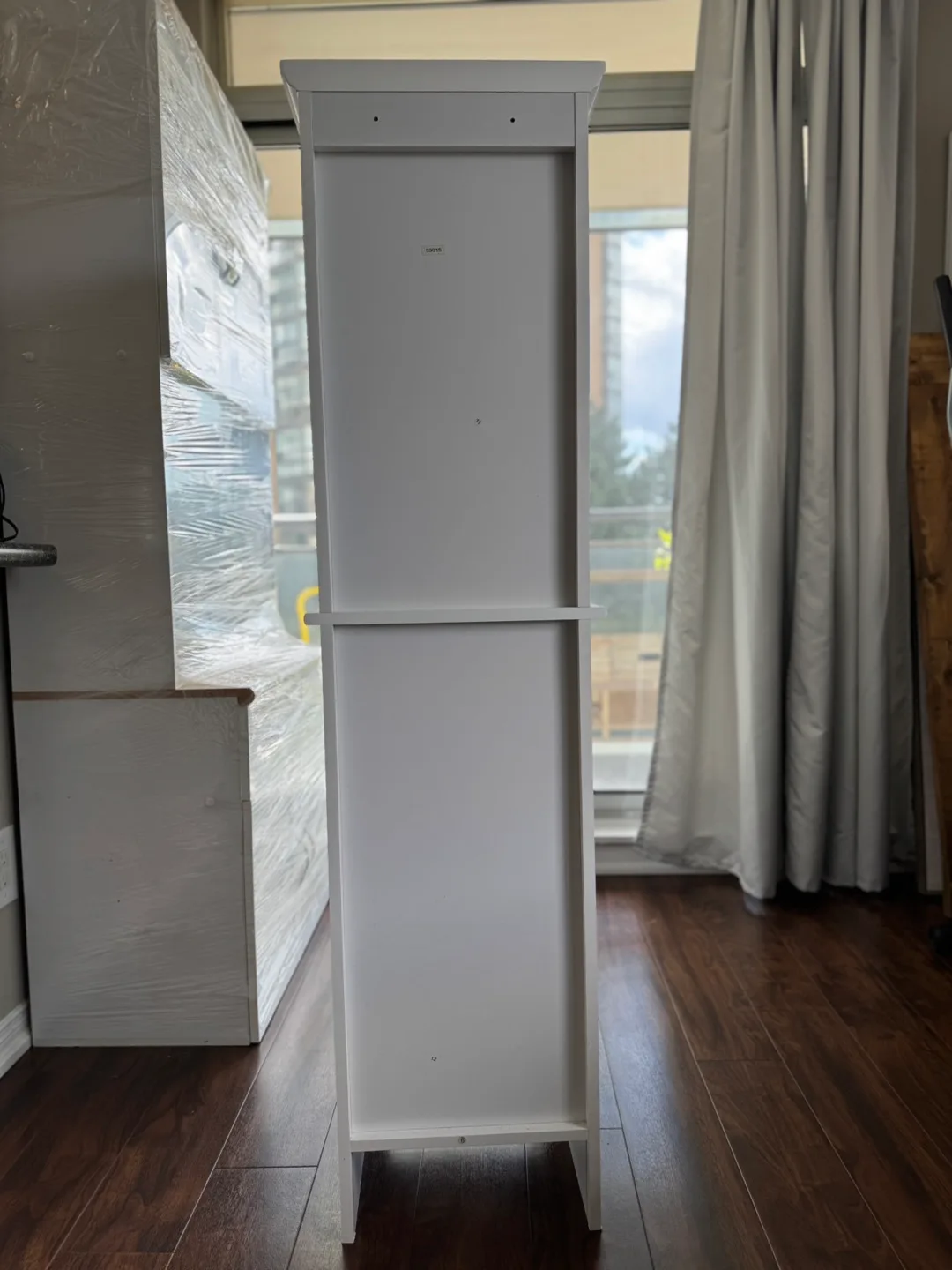 White Bathroom Cabinet with Glass Door image indicator(4)