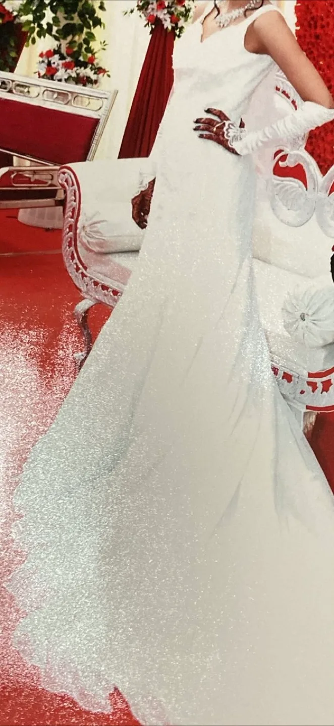 Wedding Dress with Veil and Gloves - White image indicator(3)