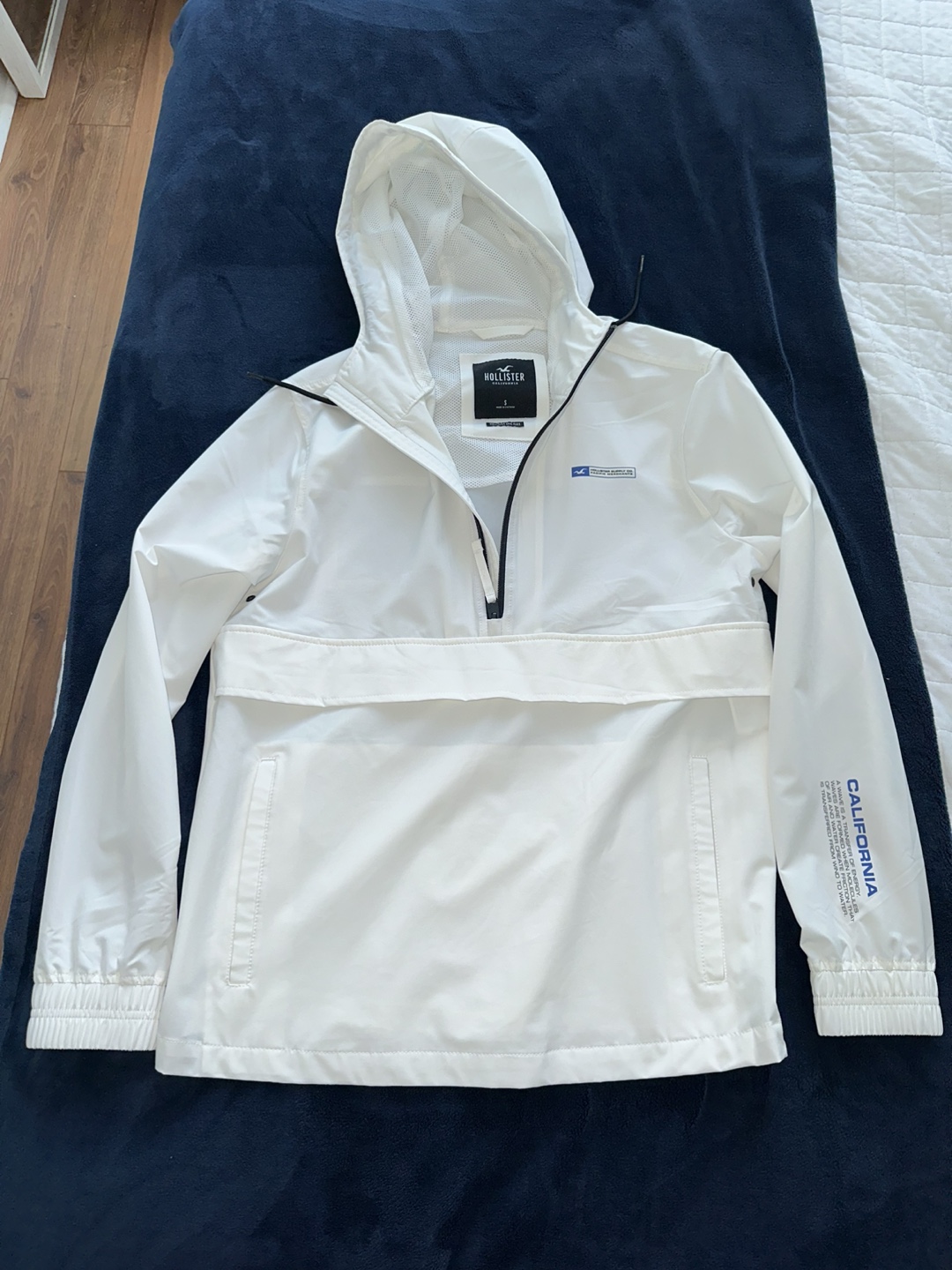 Hollister White Windbreaker - Size S