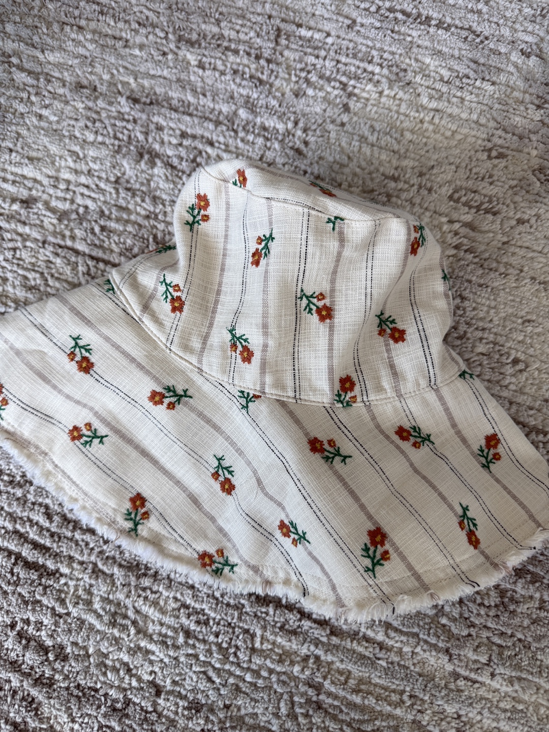 Adorable Floral Embroidered Bucket Hat