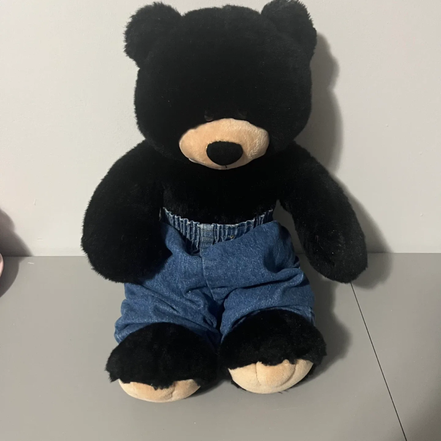Build a Bear Black Bear Plush Stuffed Animal Jeans