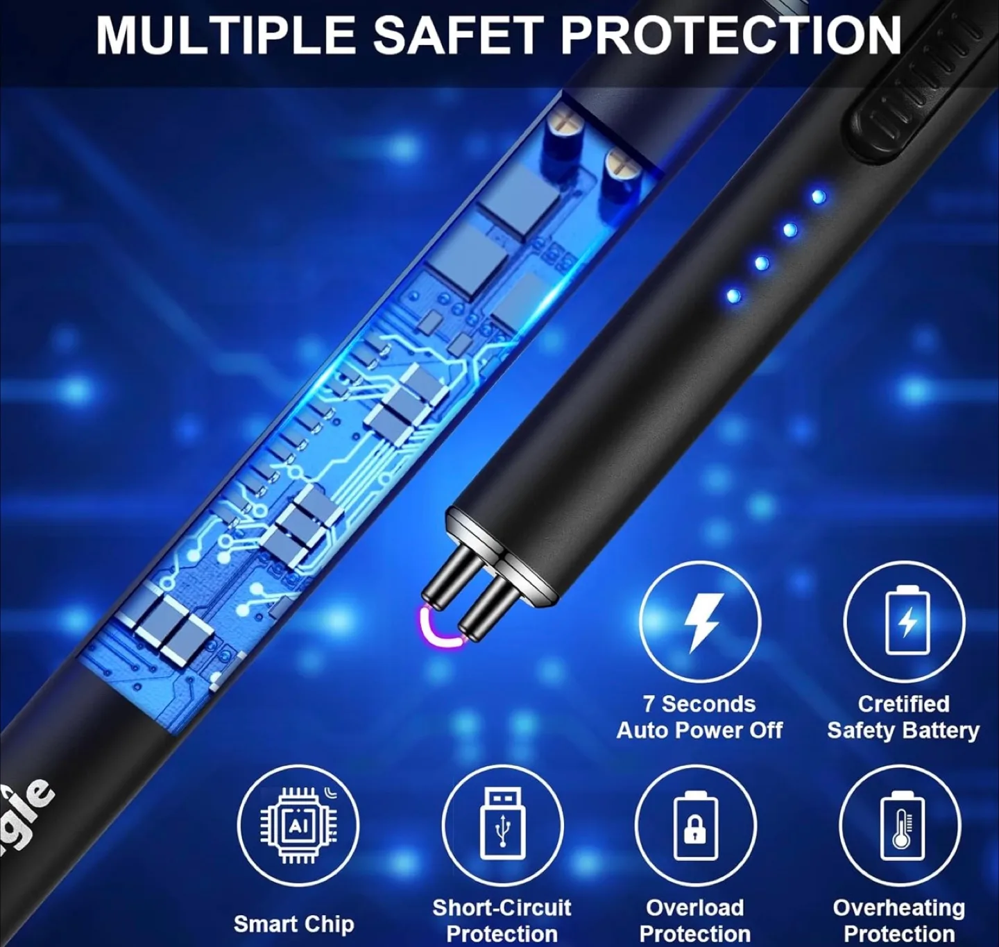 Electric candle Lighter - No Flame, Windproof! image indicator(5)