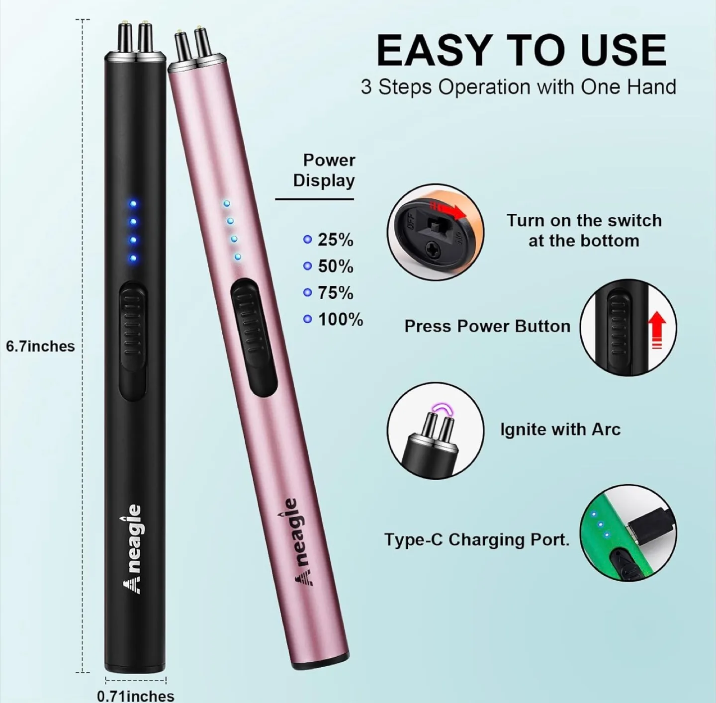 Electric candle Lighter - No Flame, Windproof! image indicator(2)