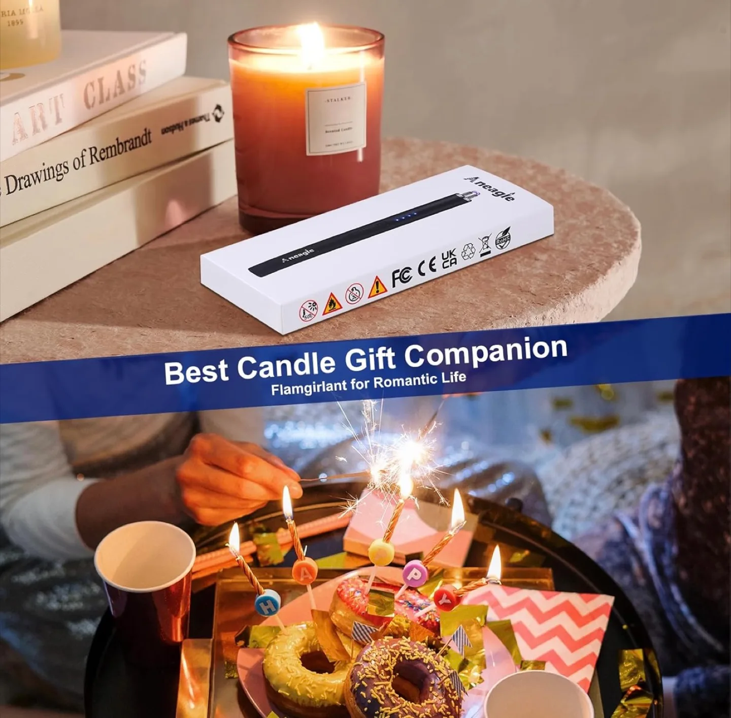 Electric candle Lighter - No Flame, Windproof! image indicator(7)