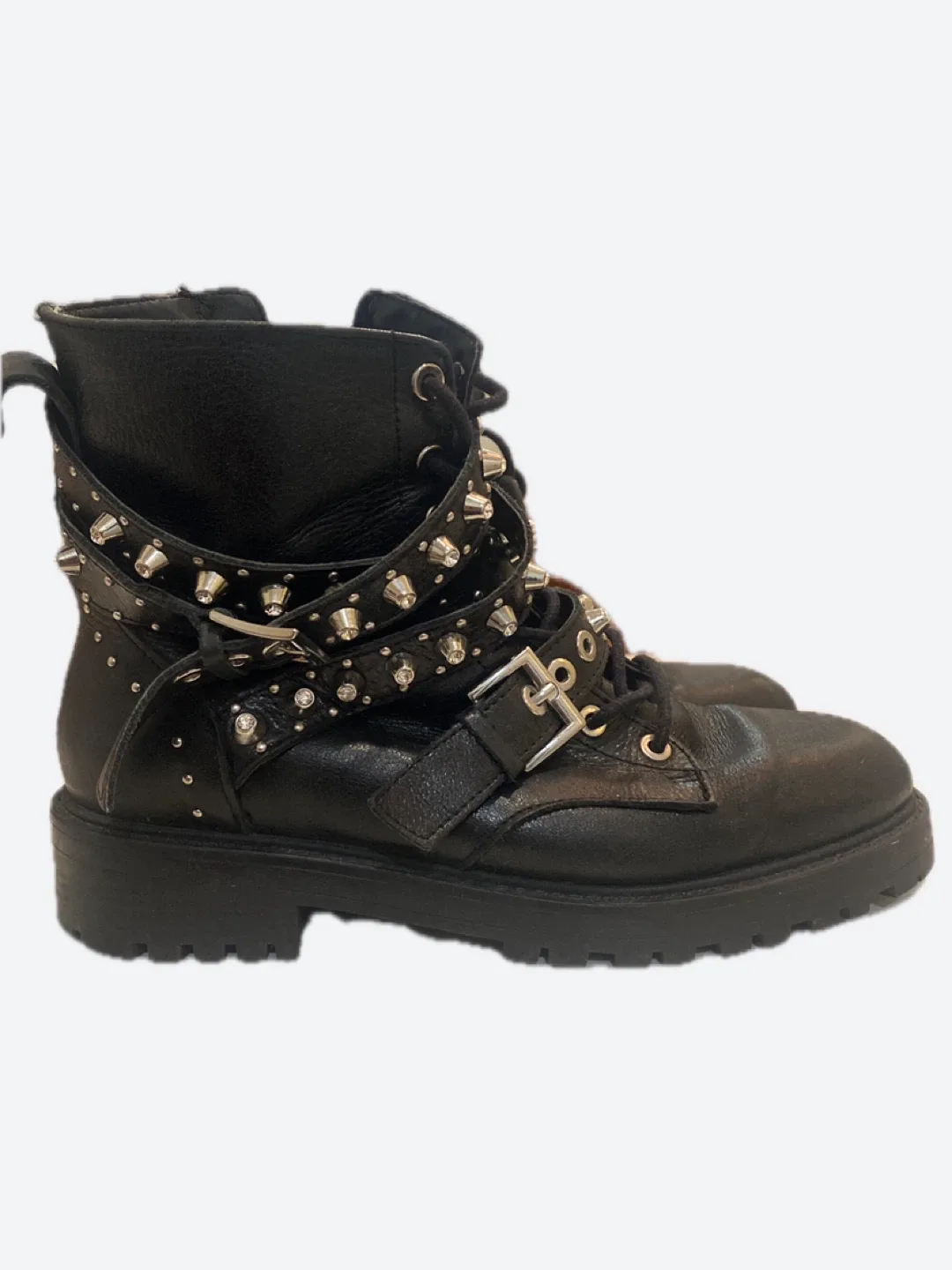 MOVING!!! Zara Basic Black Studded Boots - Size 37 thumbnail