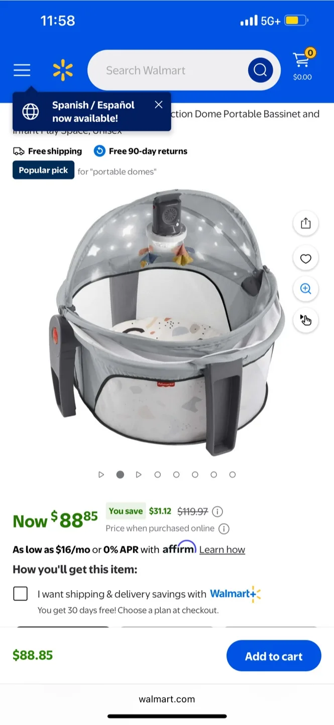 Fisher-Price On-the-Go Baby Dome Baby playpen thumbnail