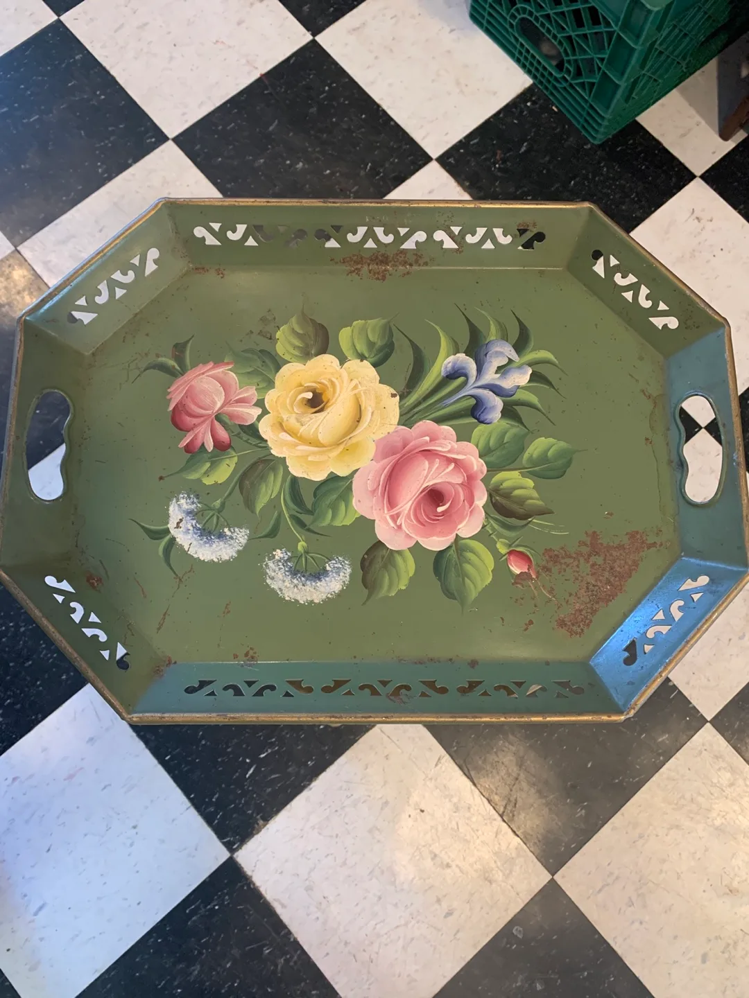 Vintage Pilgrim Art Tole Tray thumbnail