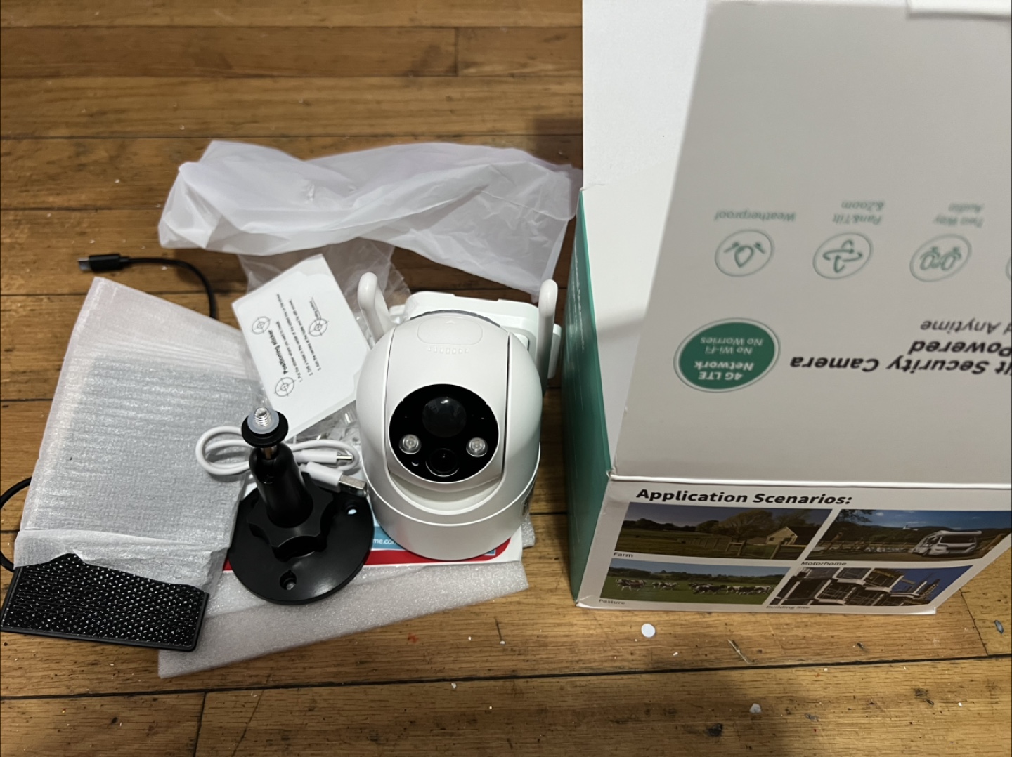 4G LTE Pan Tilt Security Camera, Battery/Solar Powered