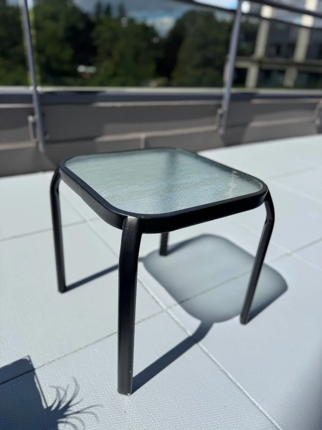 Outdoor Side Table - Glass Top, Black Frame image indicator(4)