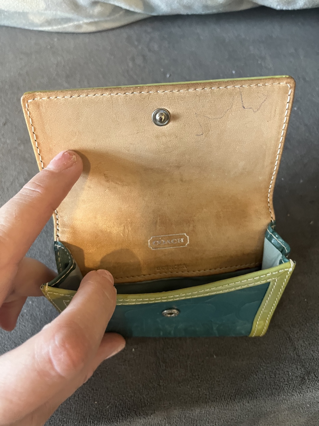 Coach Green Tri-Fold Wallet - photo 2