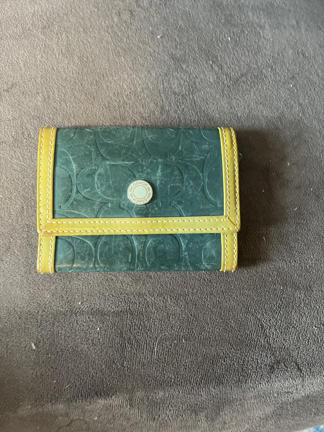 Coach Green Tri-Fold Wallet