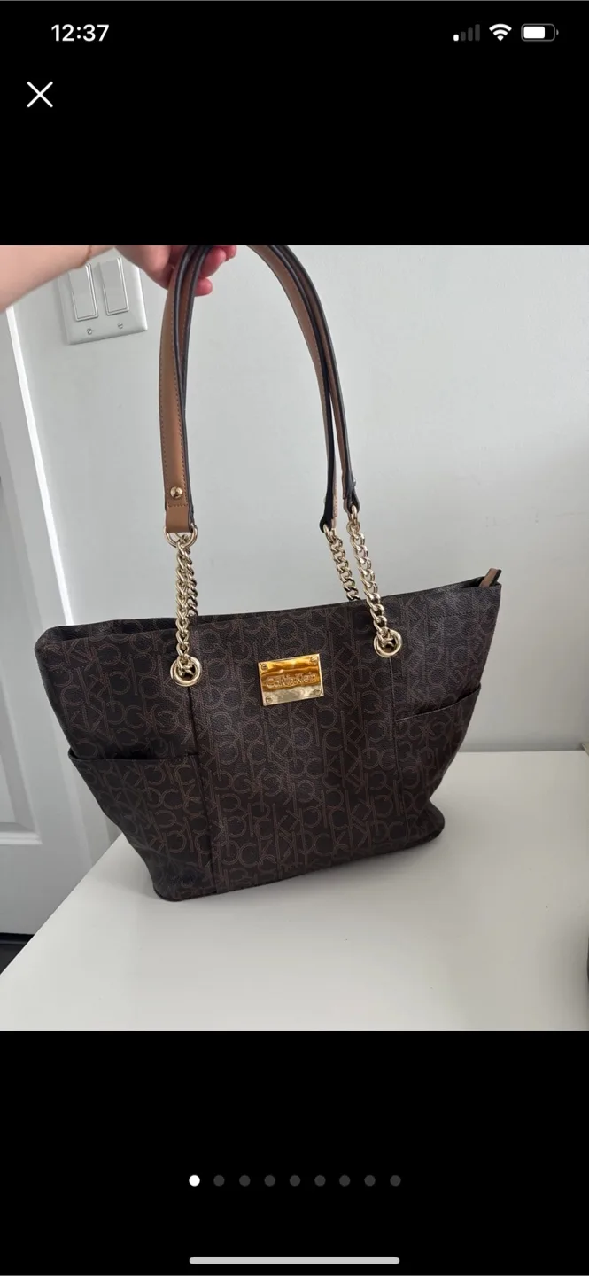 Calvin Klein Brown monogram Tote Bag