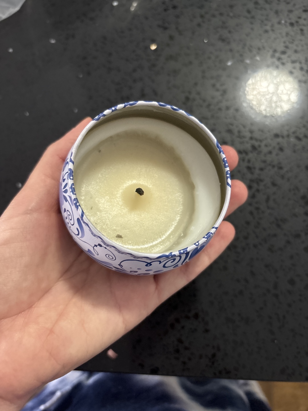 FREE Decorative Candle with Blue Floral Pattern - photo 3