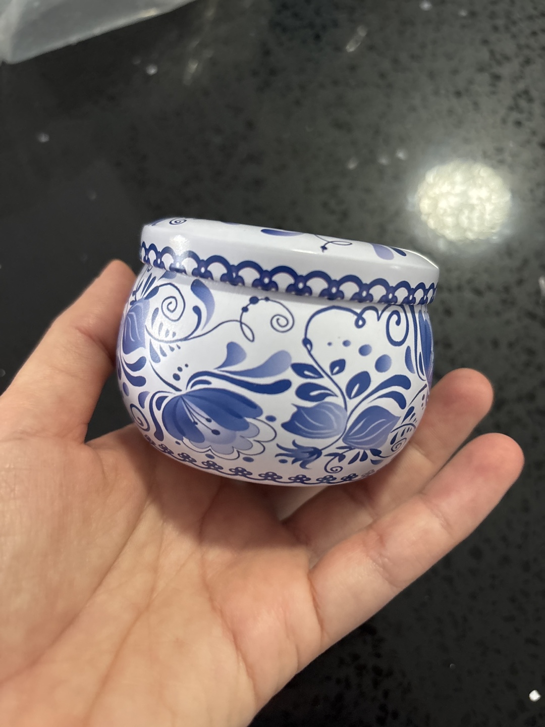 FREE Decorative Candle with Blue Floral Pattern - photo 2