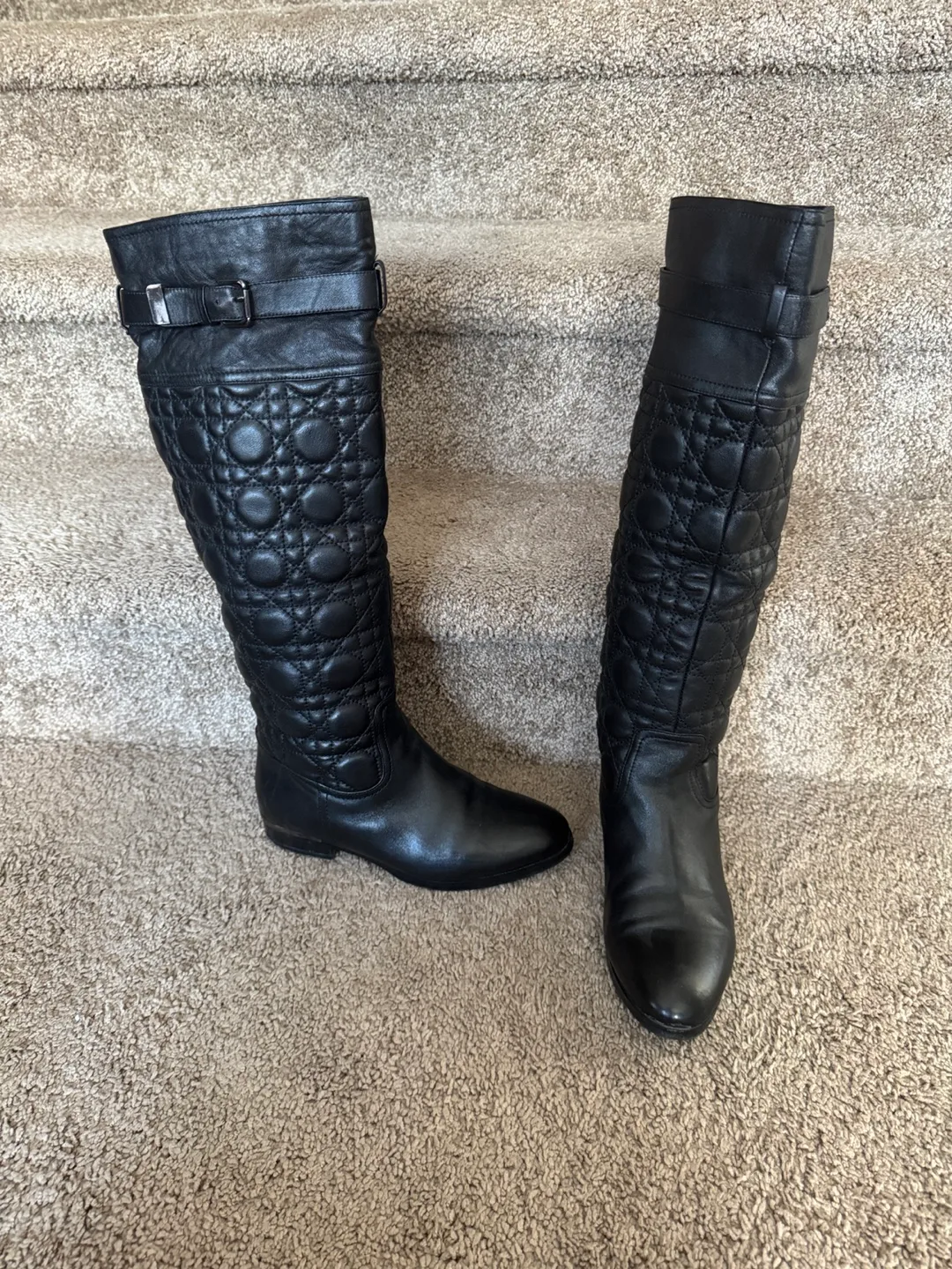 Vitacci Black Leather Boots - Size 37 thumbnail