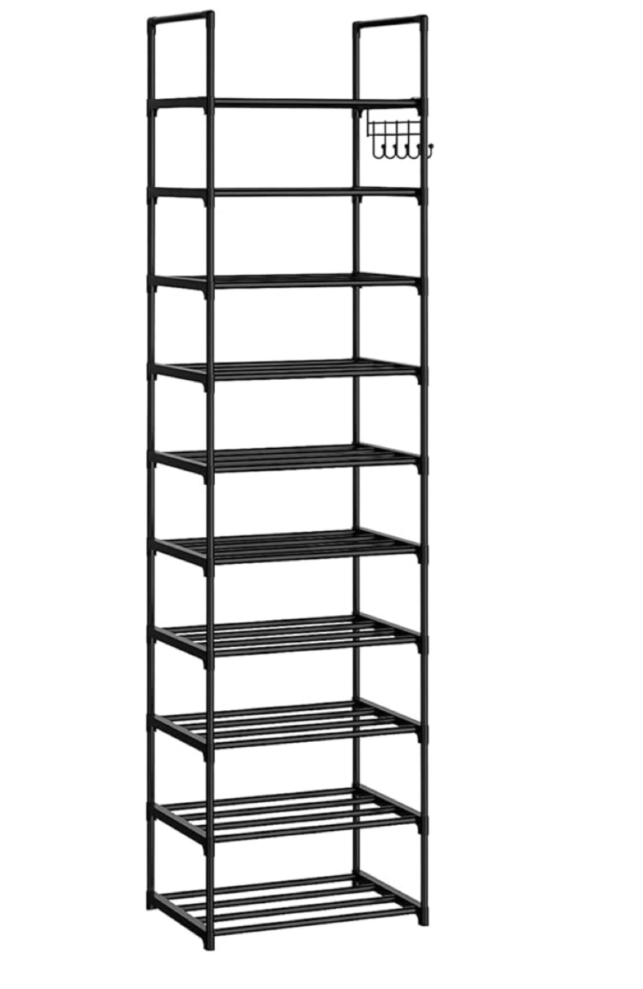 Black 10-Tier Shoe Rack