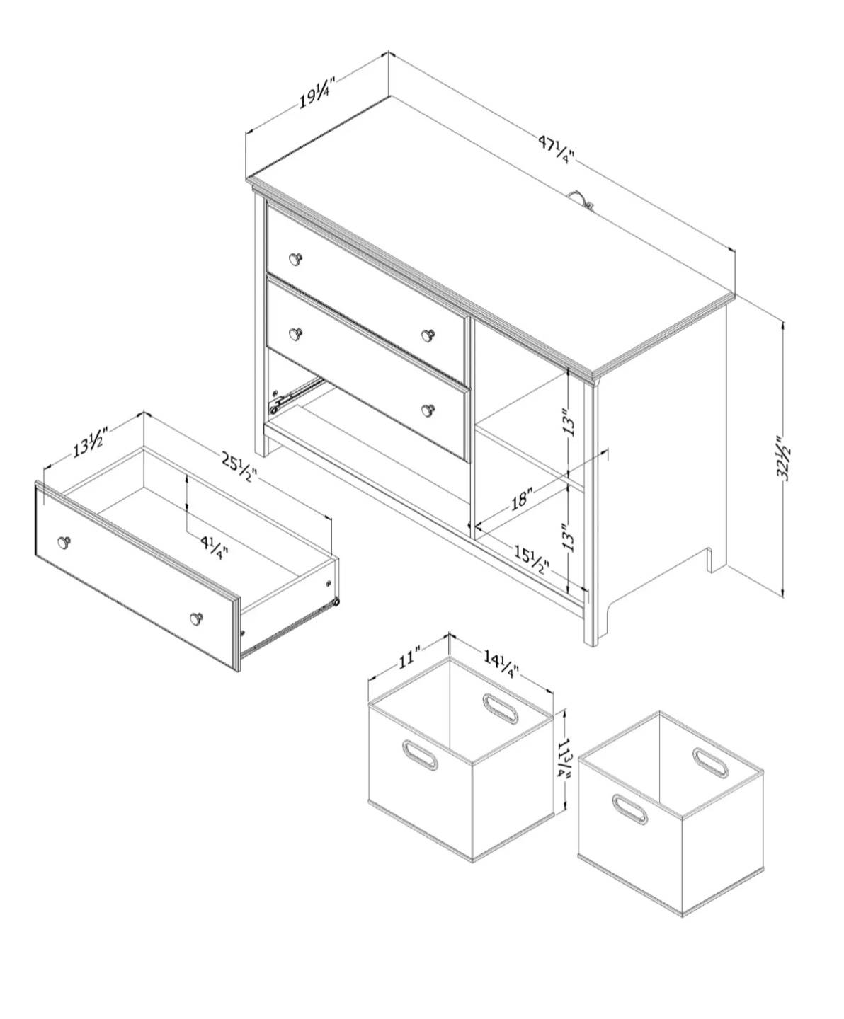 Cotton Candy 3-Drawer Dresser - photo 5