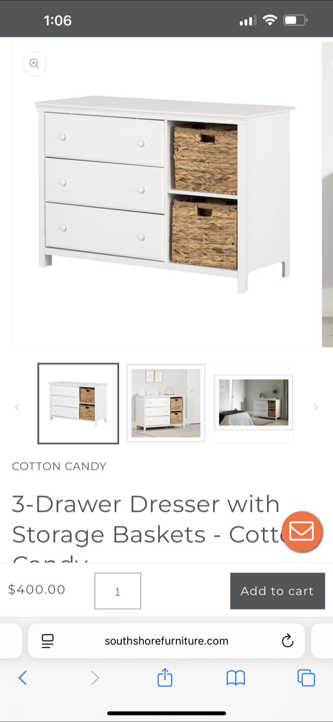 Cotton Candy 3-Drawer Dresser - photo 4