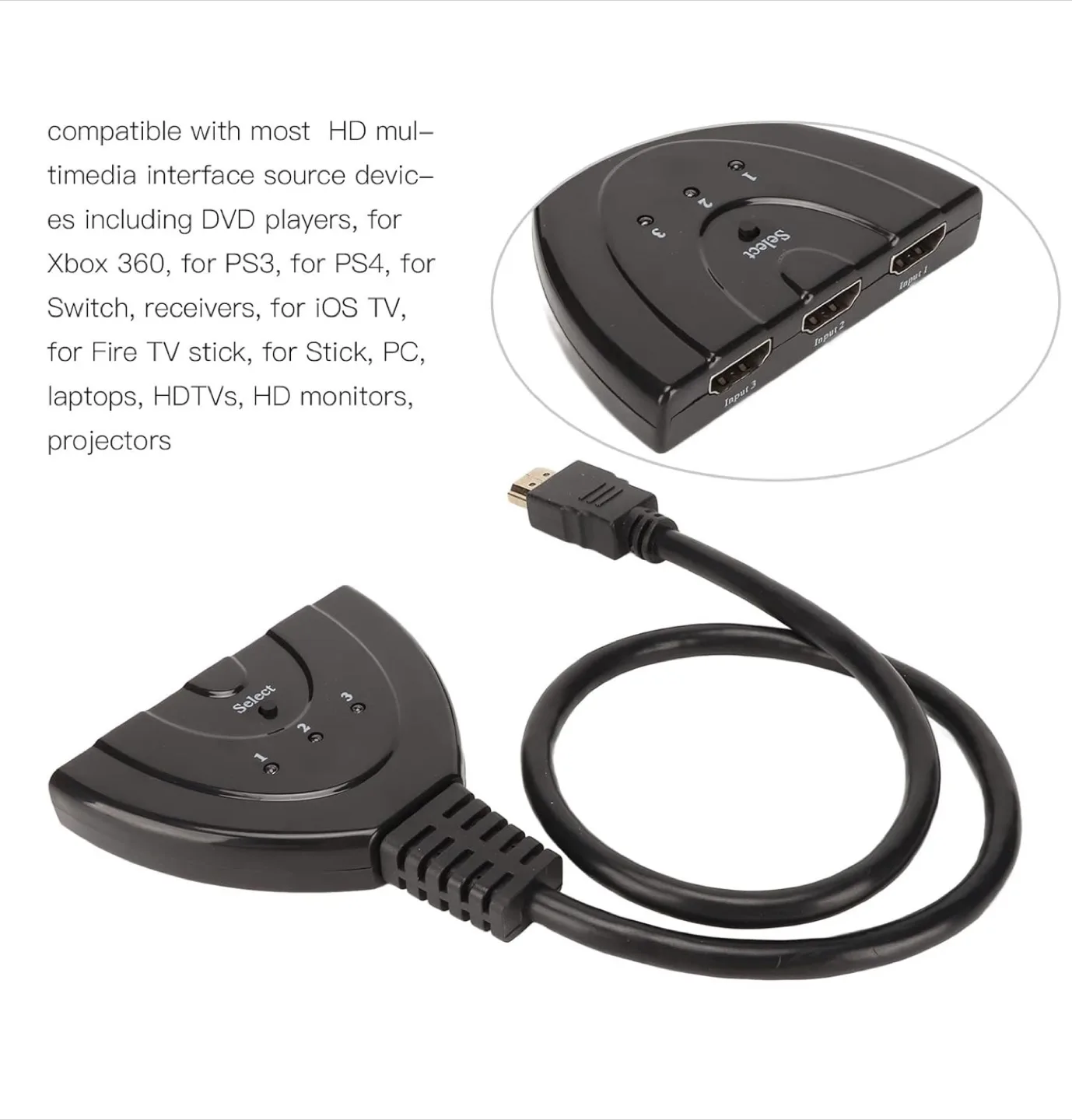 HDMI Switch 3 in 1 Out, brand new image indicator(4)