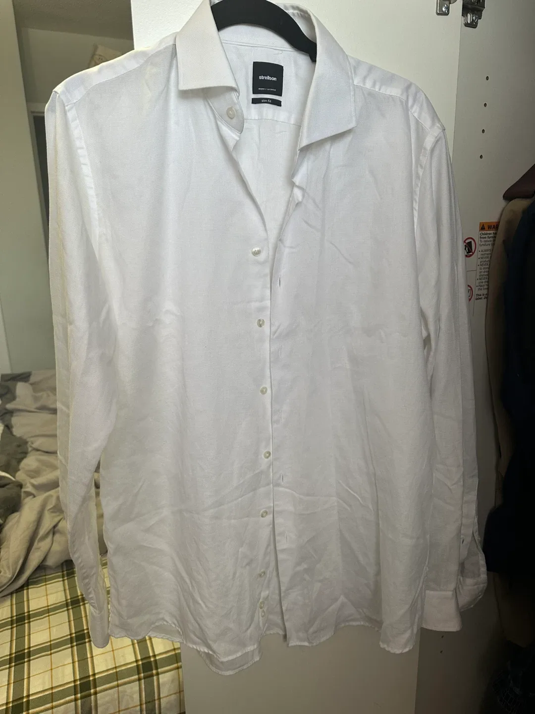 Strellson White Slim Fit Dress Shirt - Size 16 thumbnail
