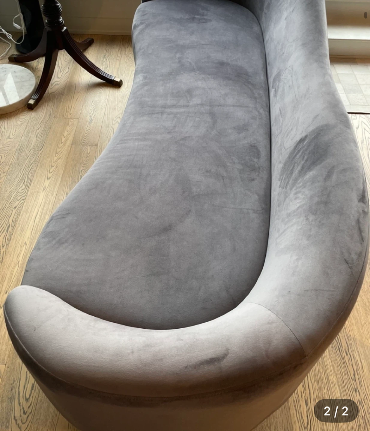 Grey Velvet Sofa - photo 2