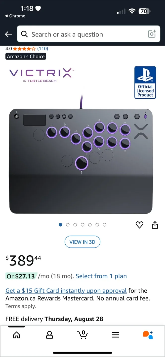 Victrix Pro FS Arcade Fight Stick - PlayStation thumbnail