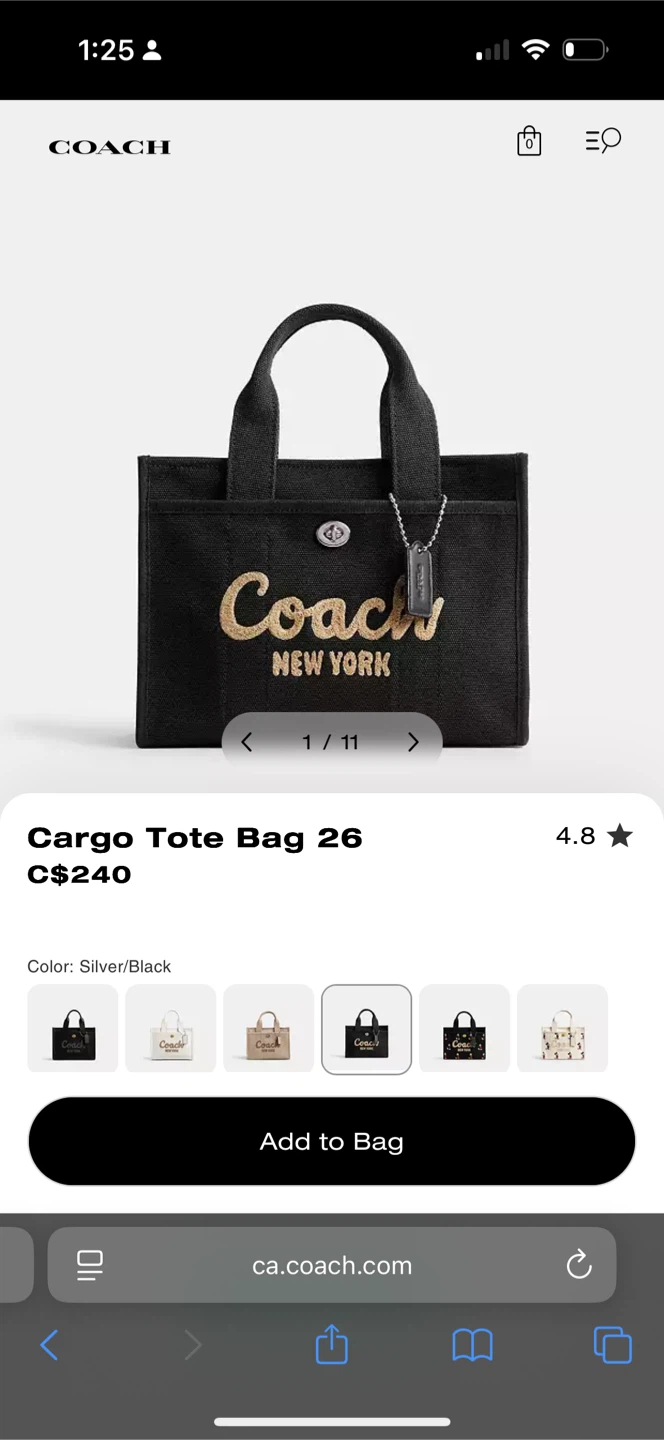Coach Cargo Tote Bag 26 - Black - photo 4