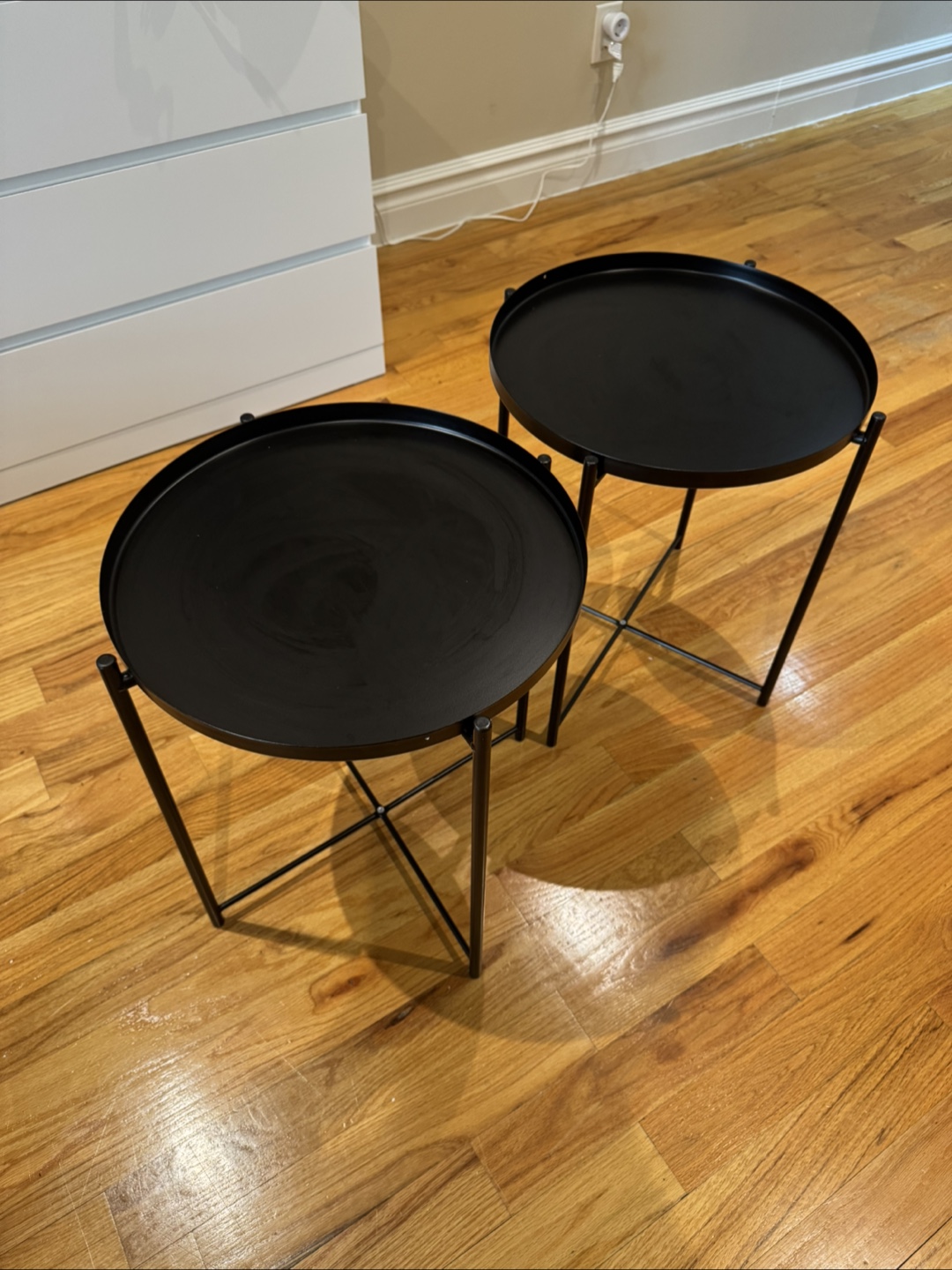 Black Metal IKEA Side Tables (Set of 2) - photo 2